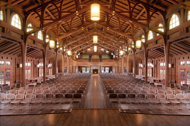 photo: inside Merrill Hall at the Asilomar Conference Grounds near Monterey, California